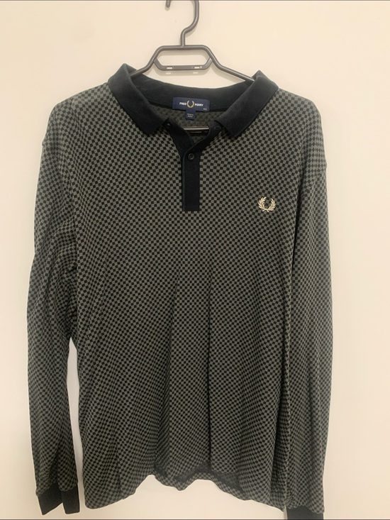 Fred Perry Other - Fred Perry Long Sleeve Polo — Black and Gray Micro-Check